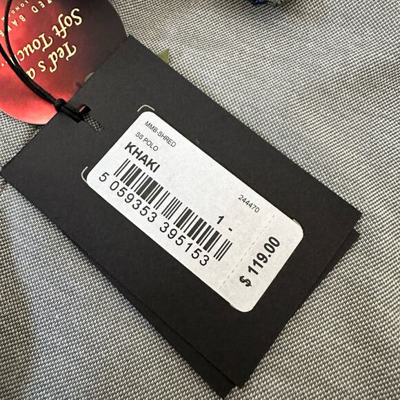 Ted Baker Shred Tipped Pique Polo In Khaki - Picture 6 of 9